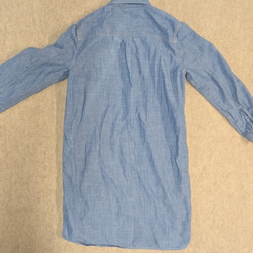 Like New J Crew Button Up dress Denim Shirt indigo chambray TunicCountry Chic S - Picture 6 of 9